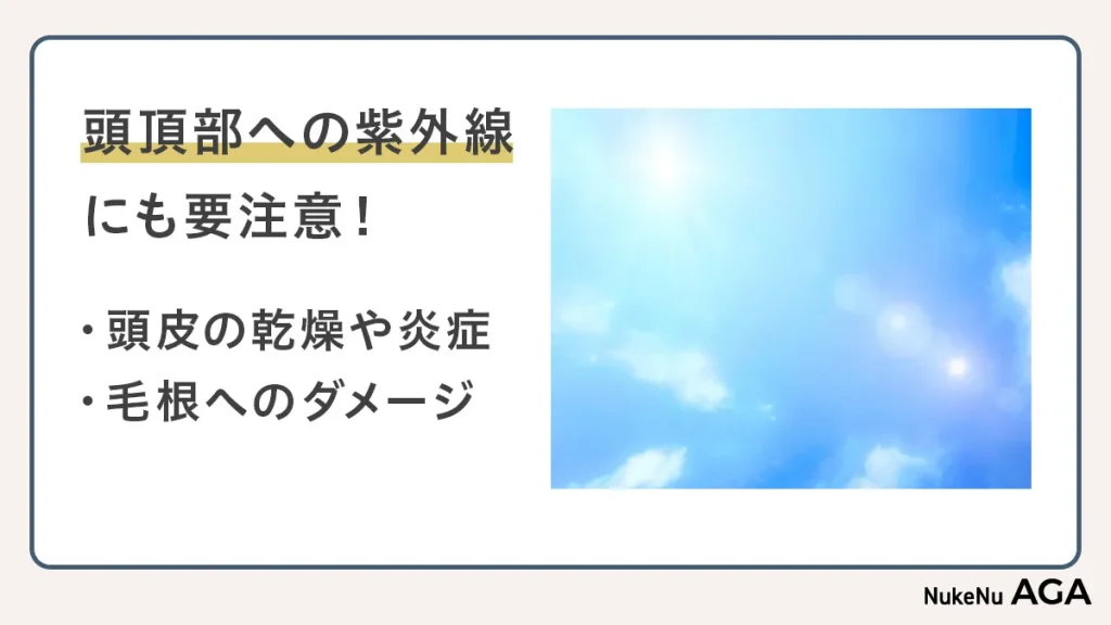 つむじはげの原因④紫外線による頭皮ダメージ